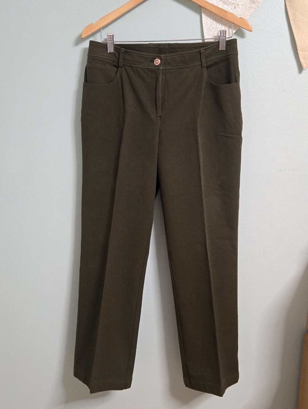 St John Classic Straight-Leg Women's Jeans in Dark Olive
